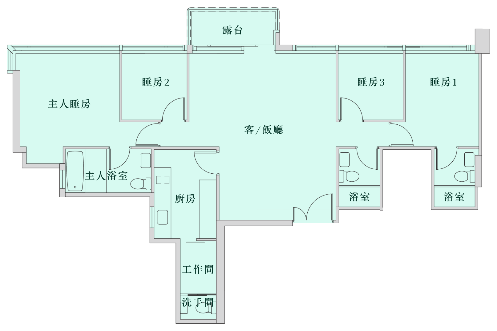 瑅海至尊 第1座 28樓 A1單位 去背戶型圖